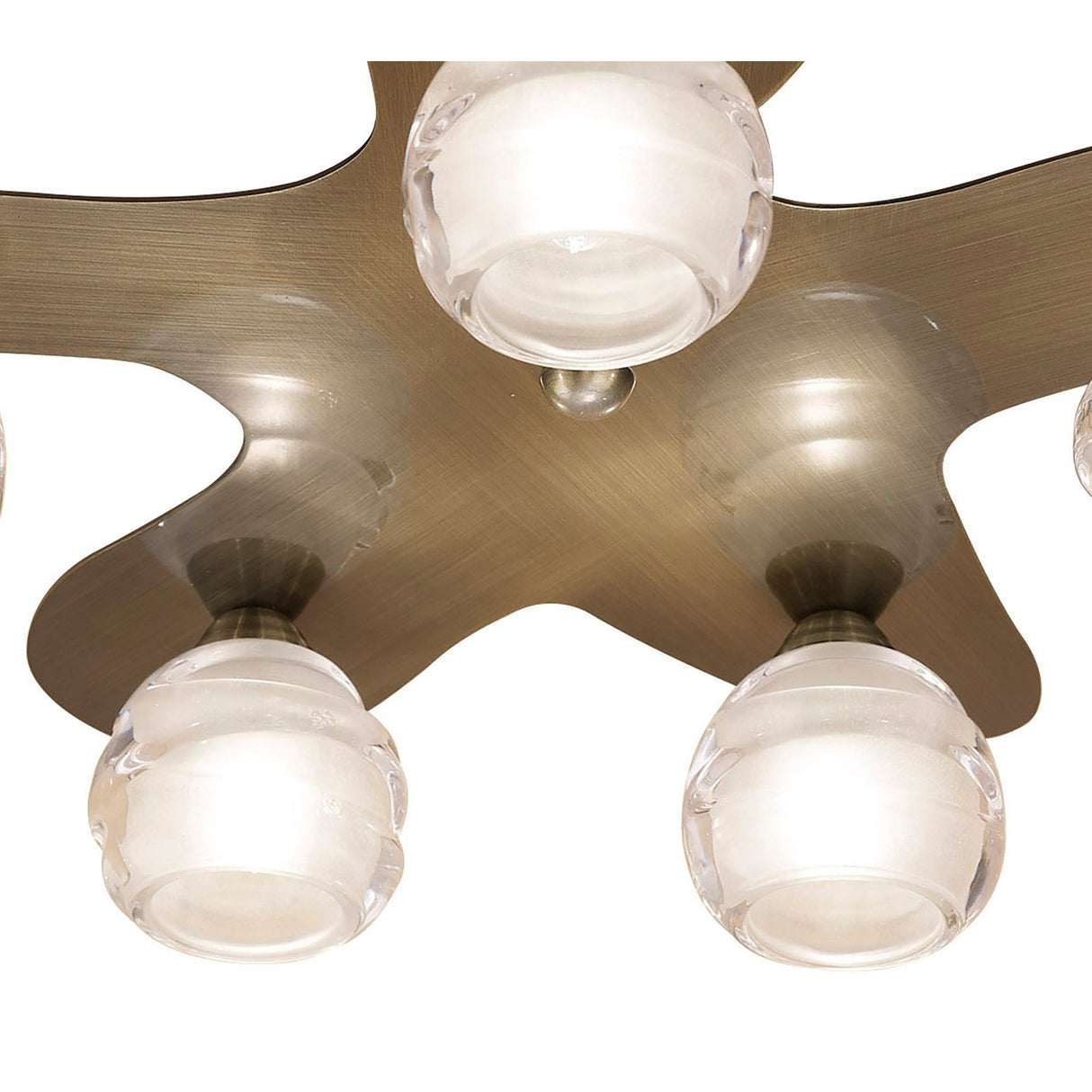 Loop 5 Light Flush Ceiling Light - Antique Brass