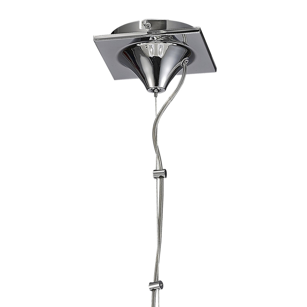 Louise 74cm 5 Light Crystal Chandelier - Chrome With White Shades