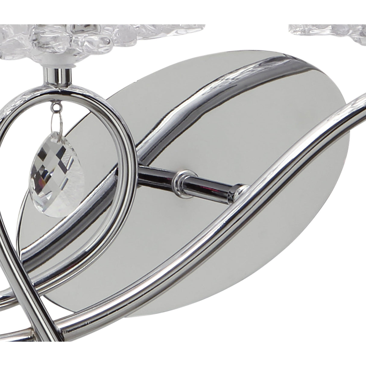 Louise Right 2 Light Crystal Wall Light - Chrome With White Shade