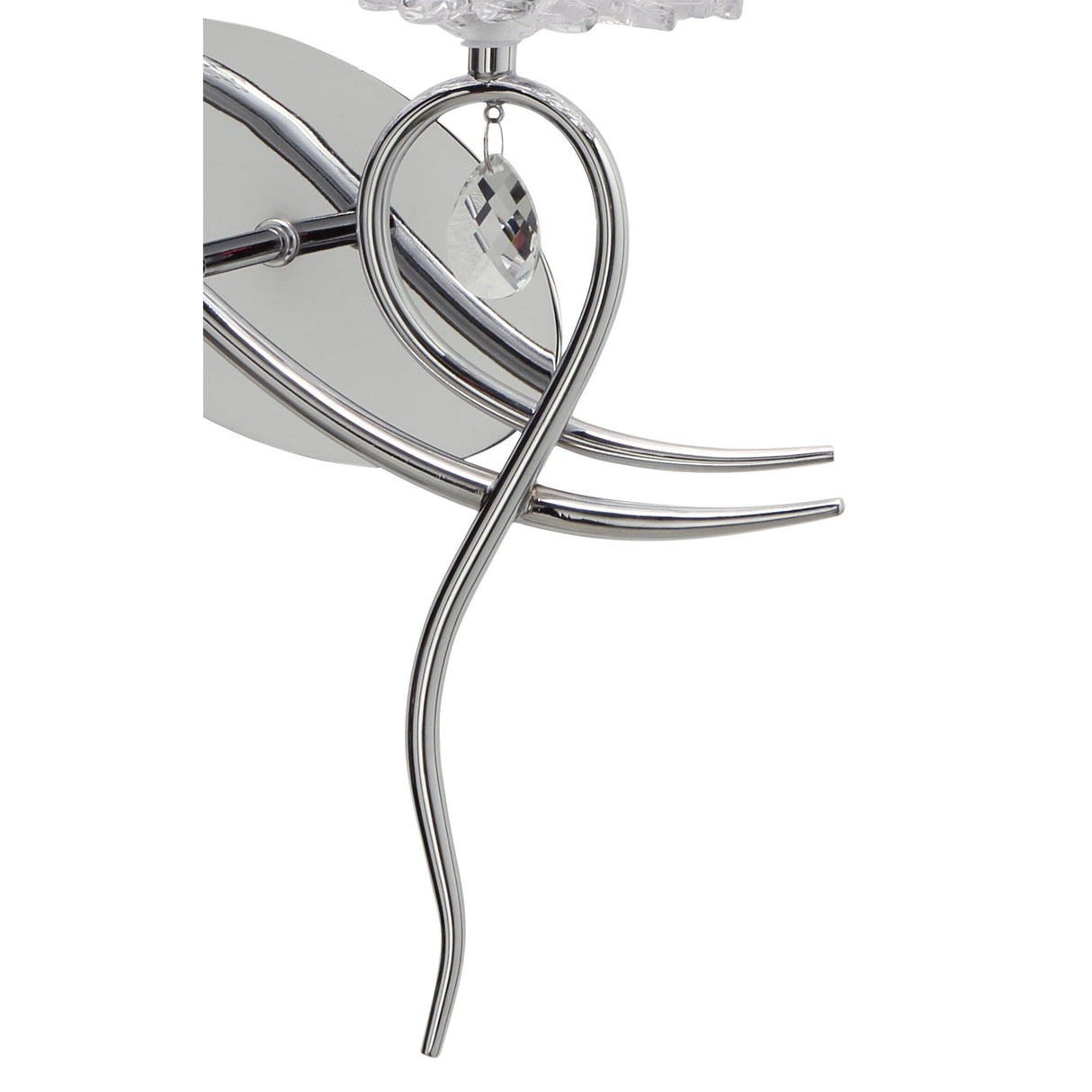 Louise Left 2 Light Crystal Wall Light - Chrome With White Shade