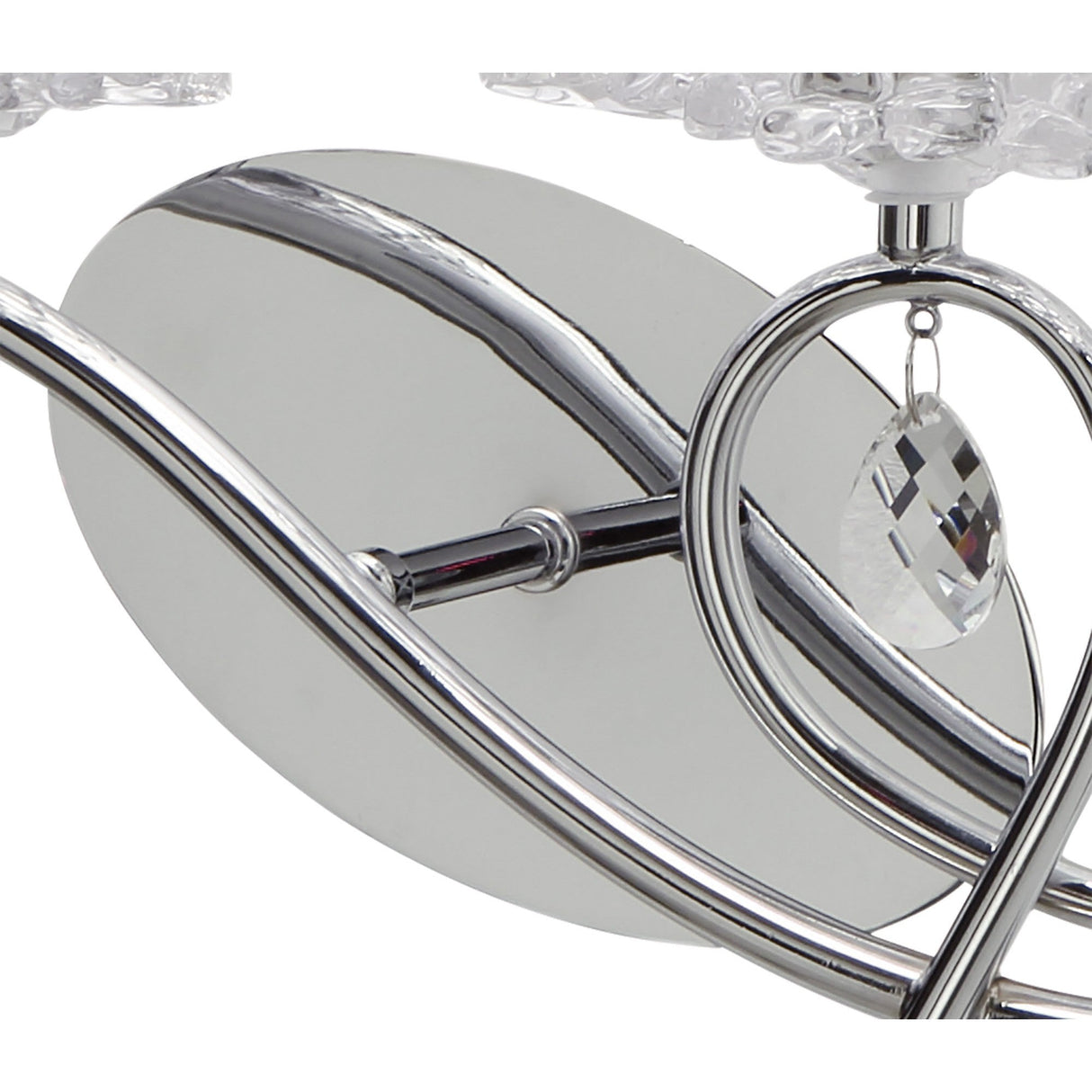 Louise Left 2 Light Crystal Wall Light - Chrome With White Shade