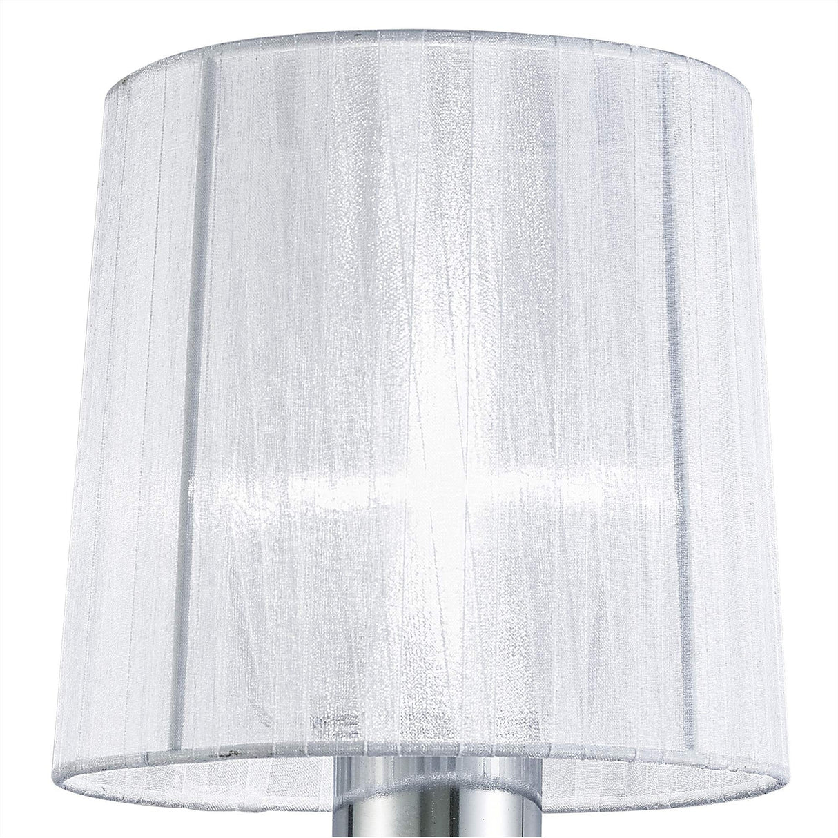 Louise 1 Light Crystal Wall Light - Chrome With White Shade