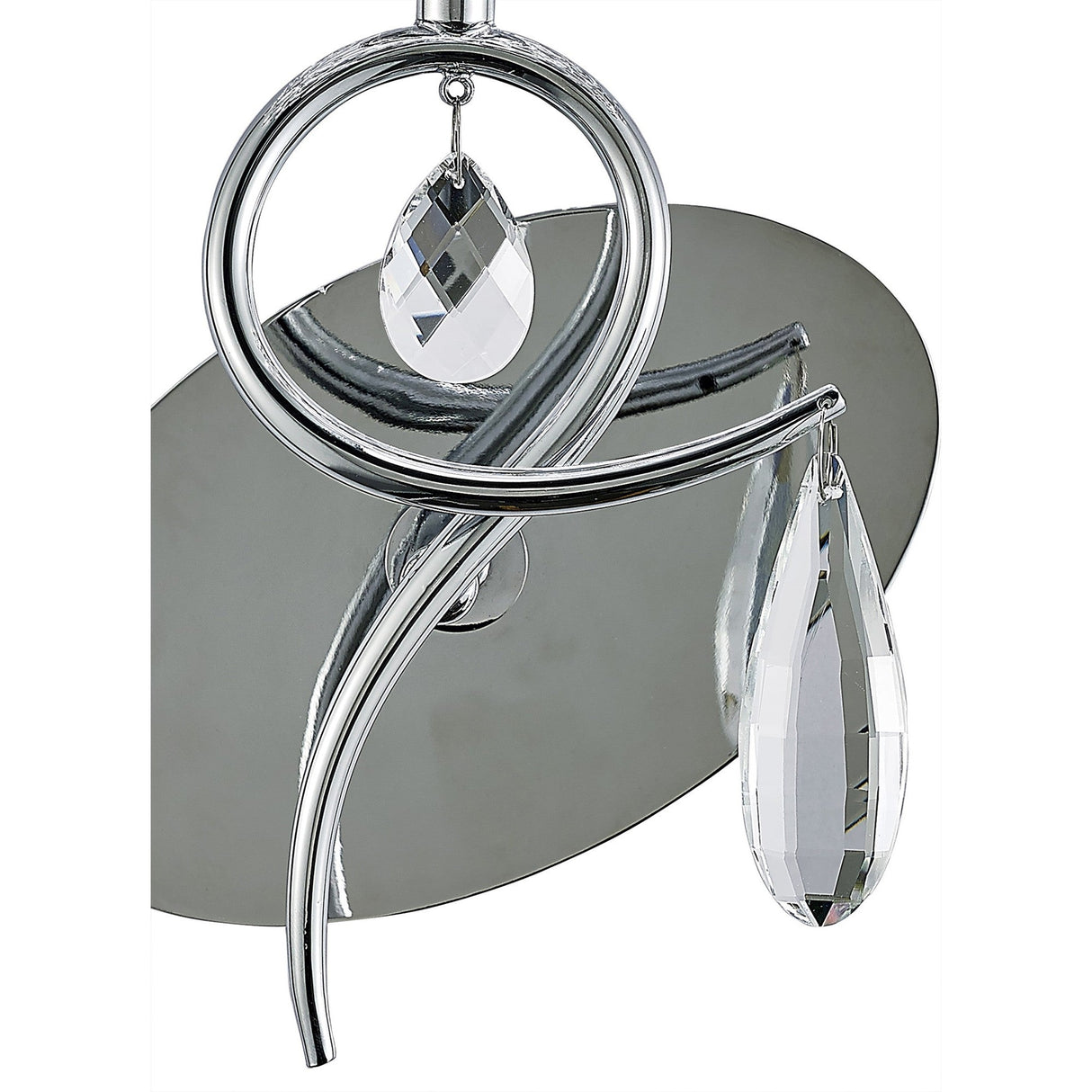 Louise 1 Light Crystal Wall Light - Chrome With White Shade
