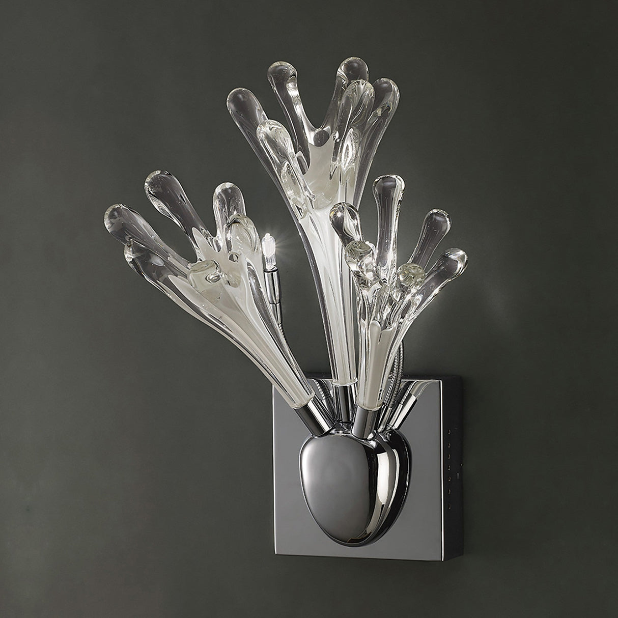 Love 3 Light Glass Wall Light - Chrome