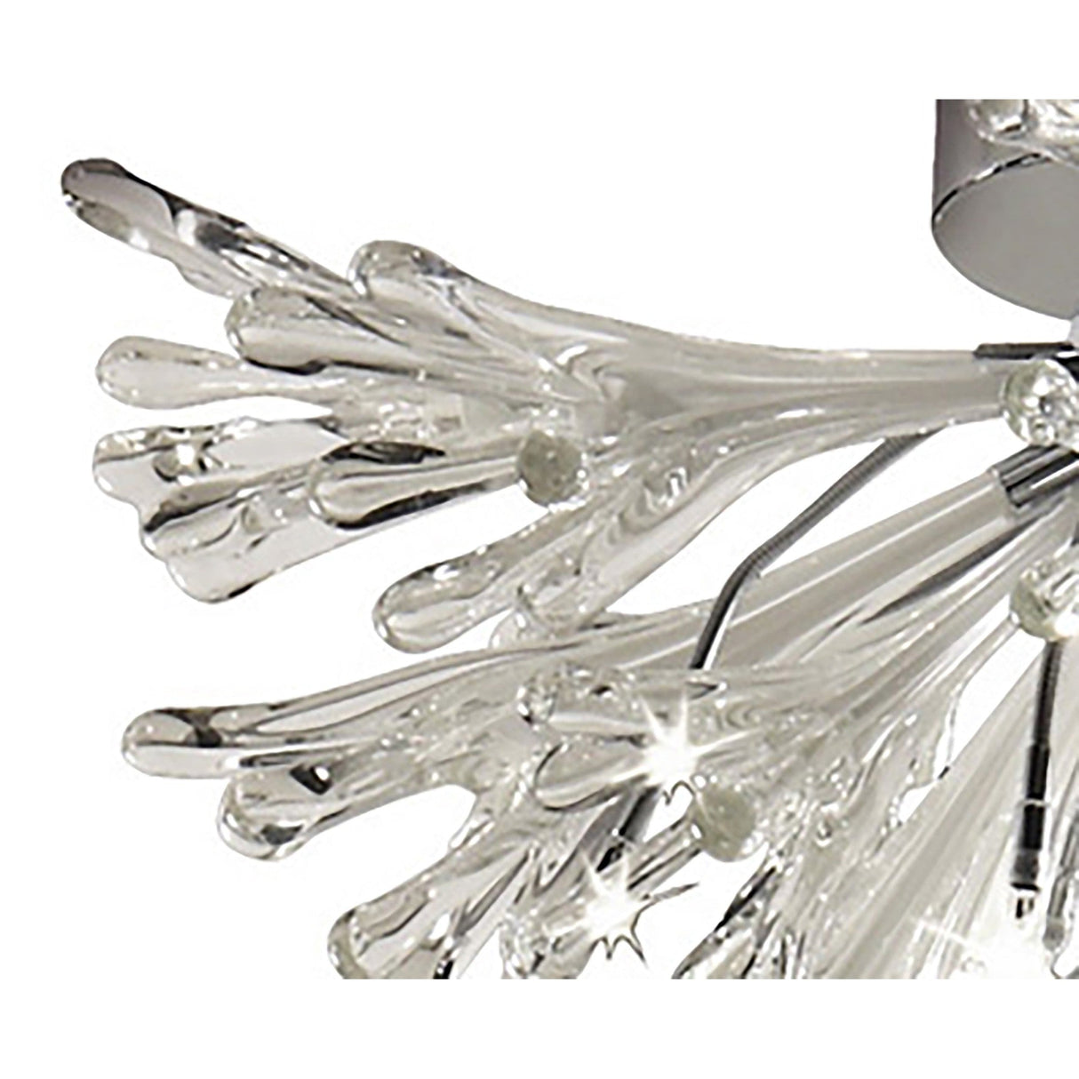 Love Small 9 Light Glass Semi-Flush Ceiling Light - White