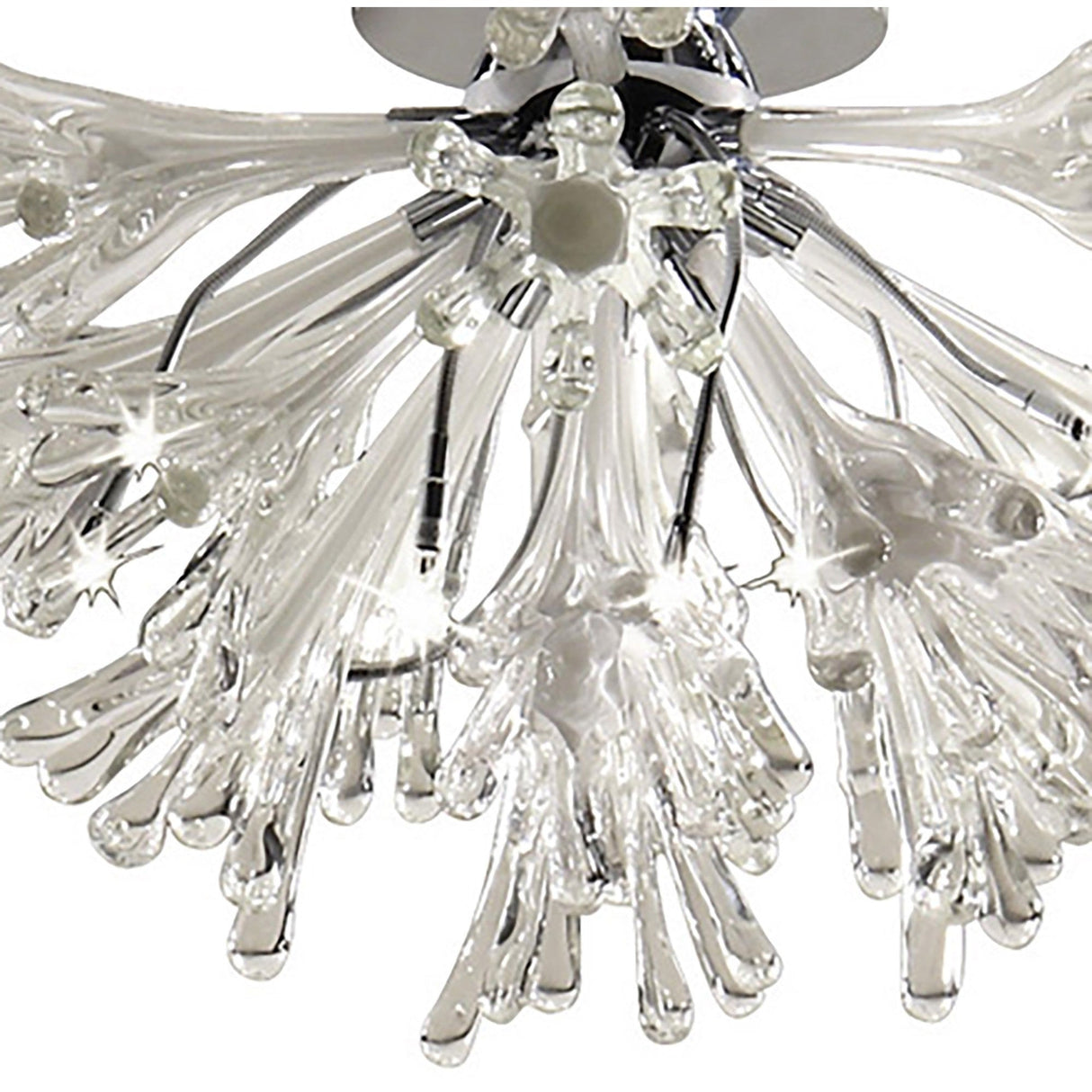 Love Small 9 Light Glass Semi-Flush Ceiling Light - White