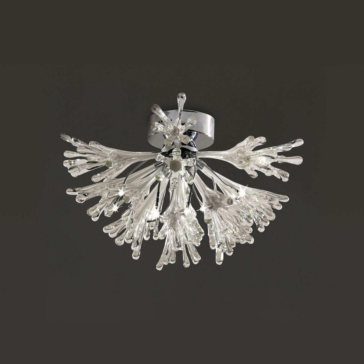 Love Large 9 Light Glass Semi-Flush Ceiling Light - White