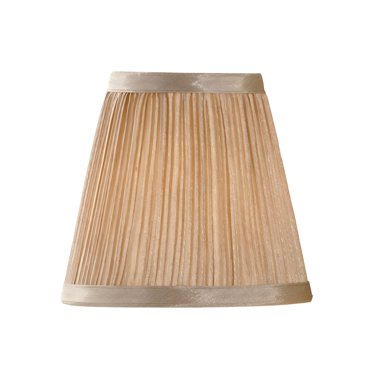 Clip Shades Mushroom Pleat Gold Chiffon Candle Shade - Gold