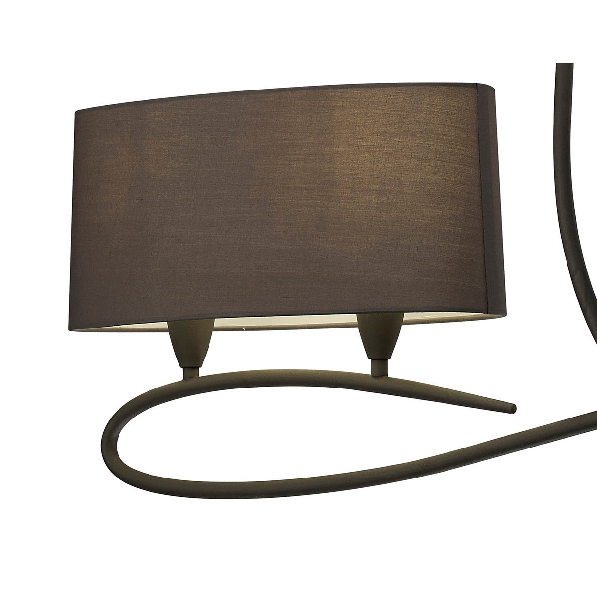 Lua Linear 2 Arm 4 Light Chandelier - Ash Grey With Ash Grey Shades