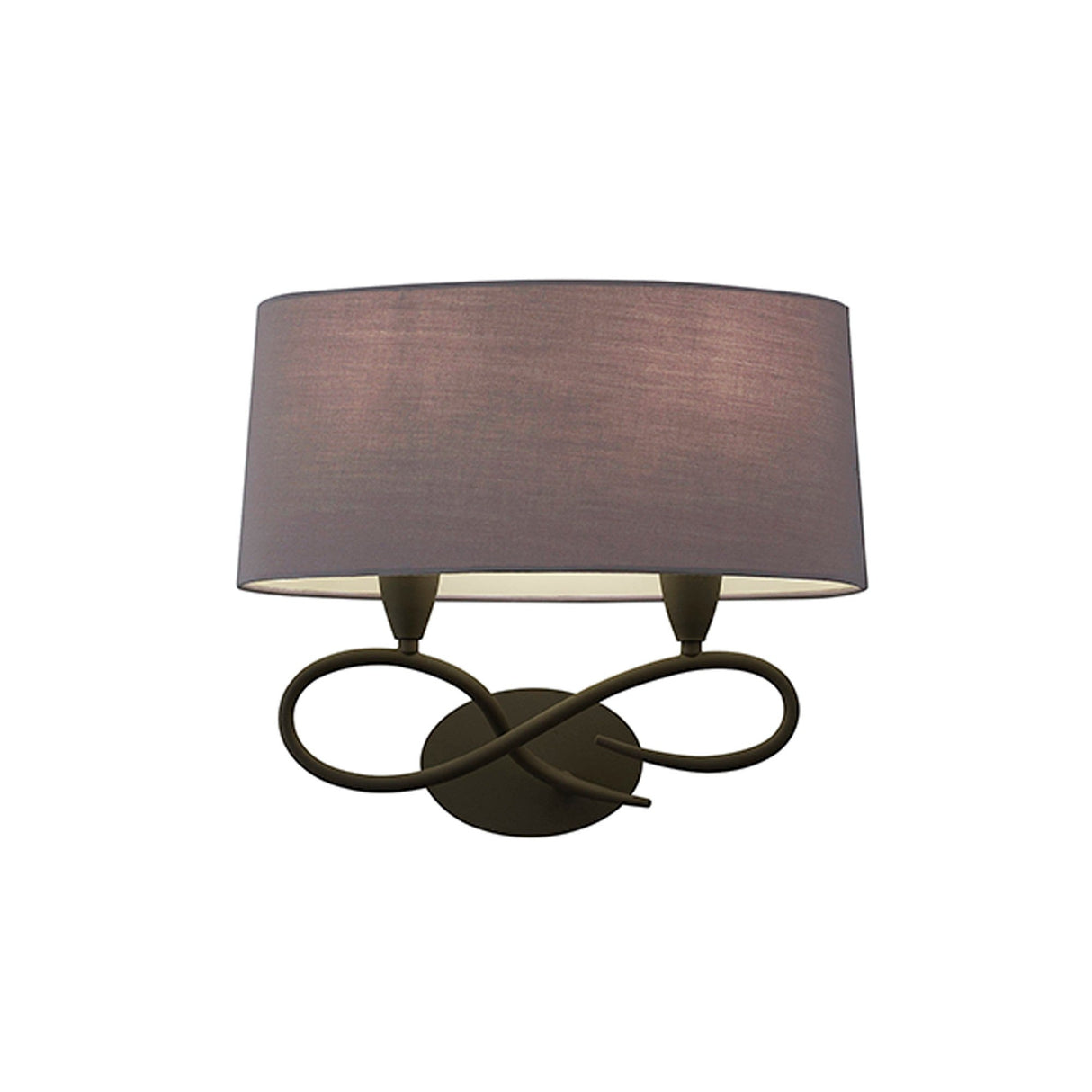 Lua 2 Light Wall Light - Ash Grey With Ash Grey Shade