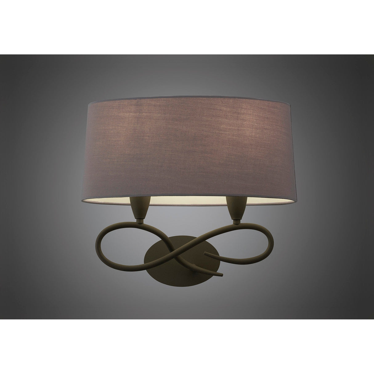 Lua 2 Light Wall Light - Ash Grey With Ash Grey Shade