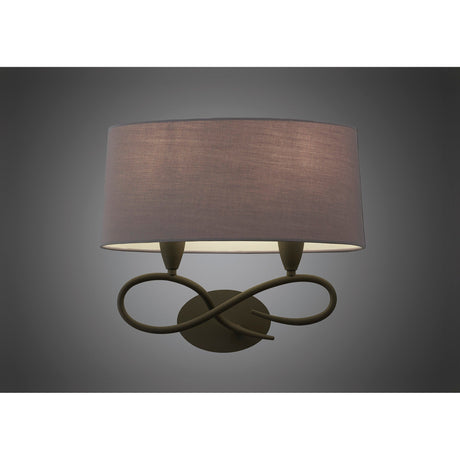 Lua 2 Light Wall Light - Ash Grey With Ash Grey Shade