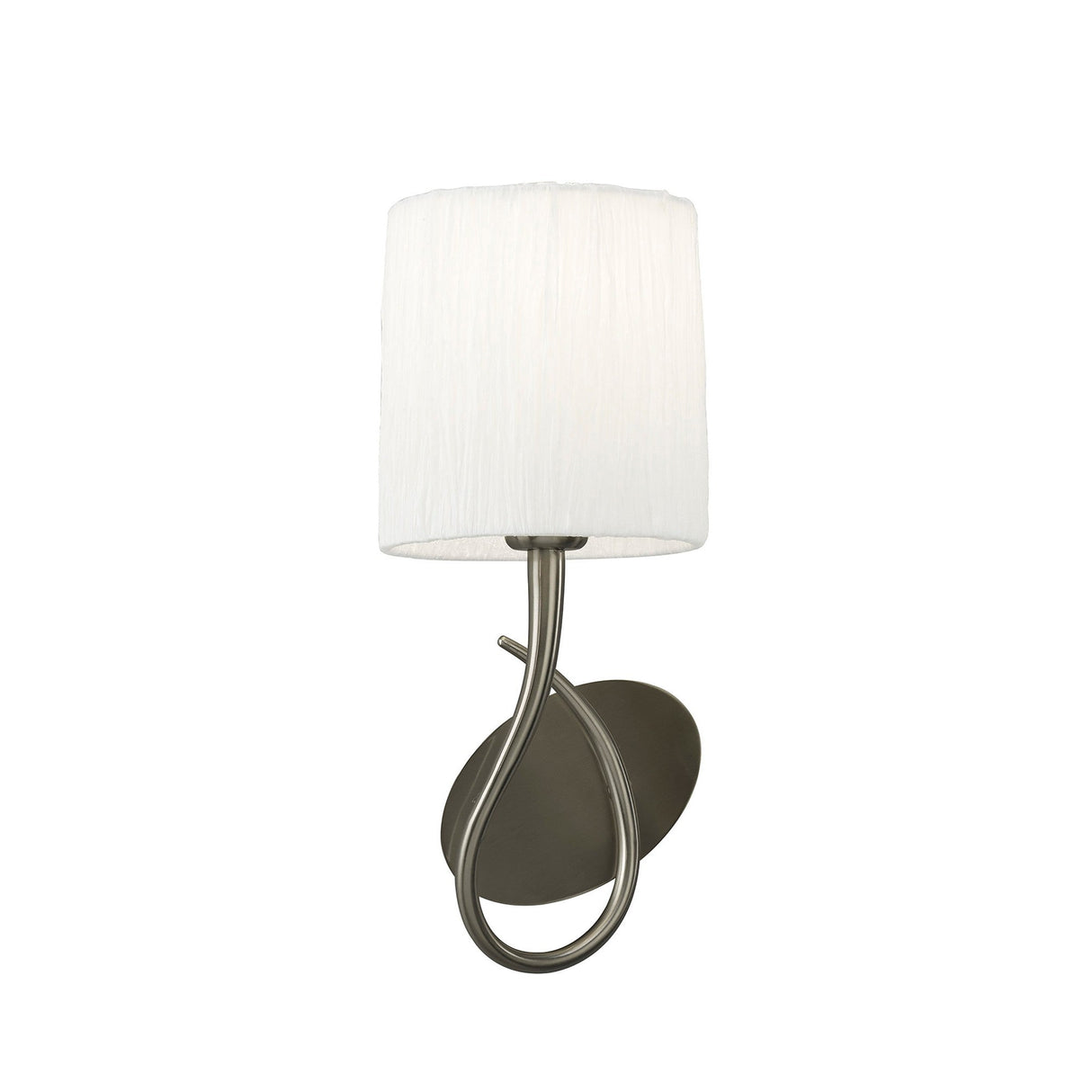 Lua 1 Light Wall Light With Switch - Satin Nickel With White Shade