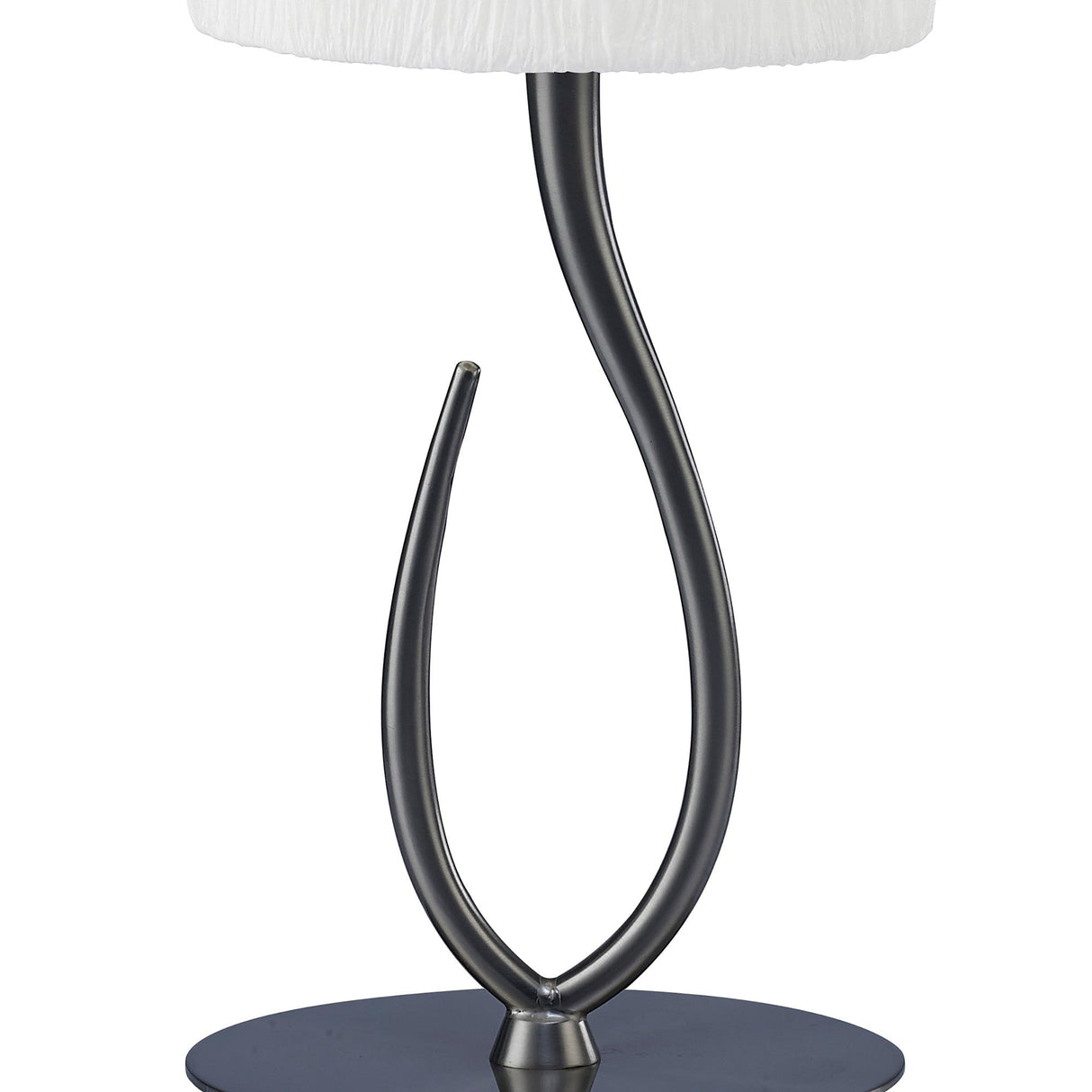 Lua Small 1 Light Table Lamp - Satin Nickel With White Shade