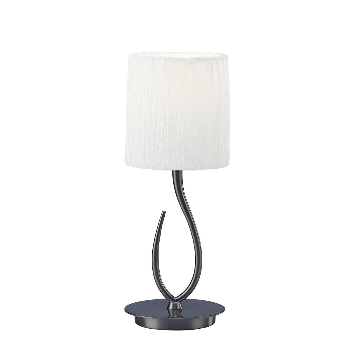 Lua Small 1 Light Table Lamp - Satin Nickel With White Shade