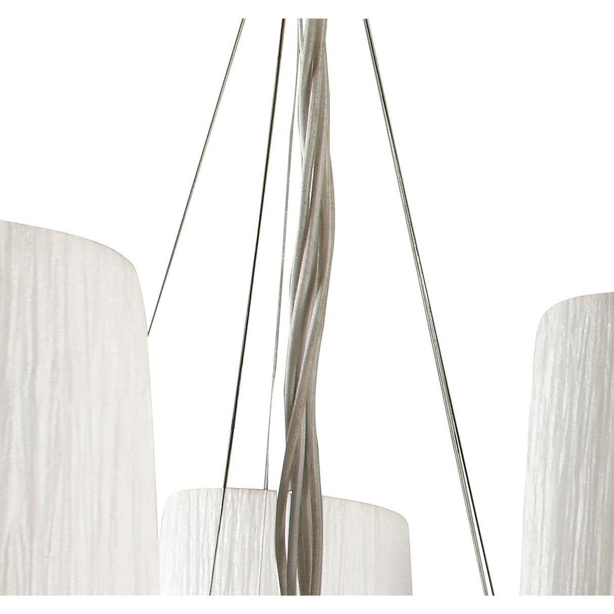 Lucca 70cm 5 Light Crystal Chandelier - Chrome With White Shades