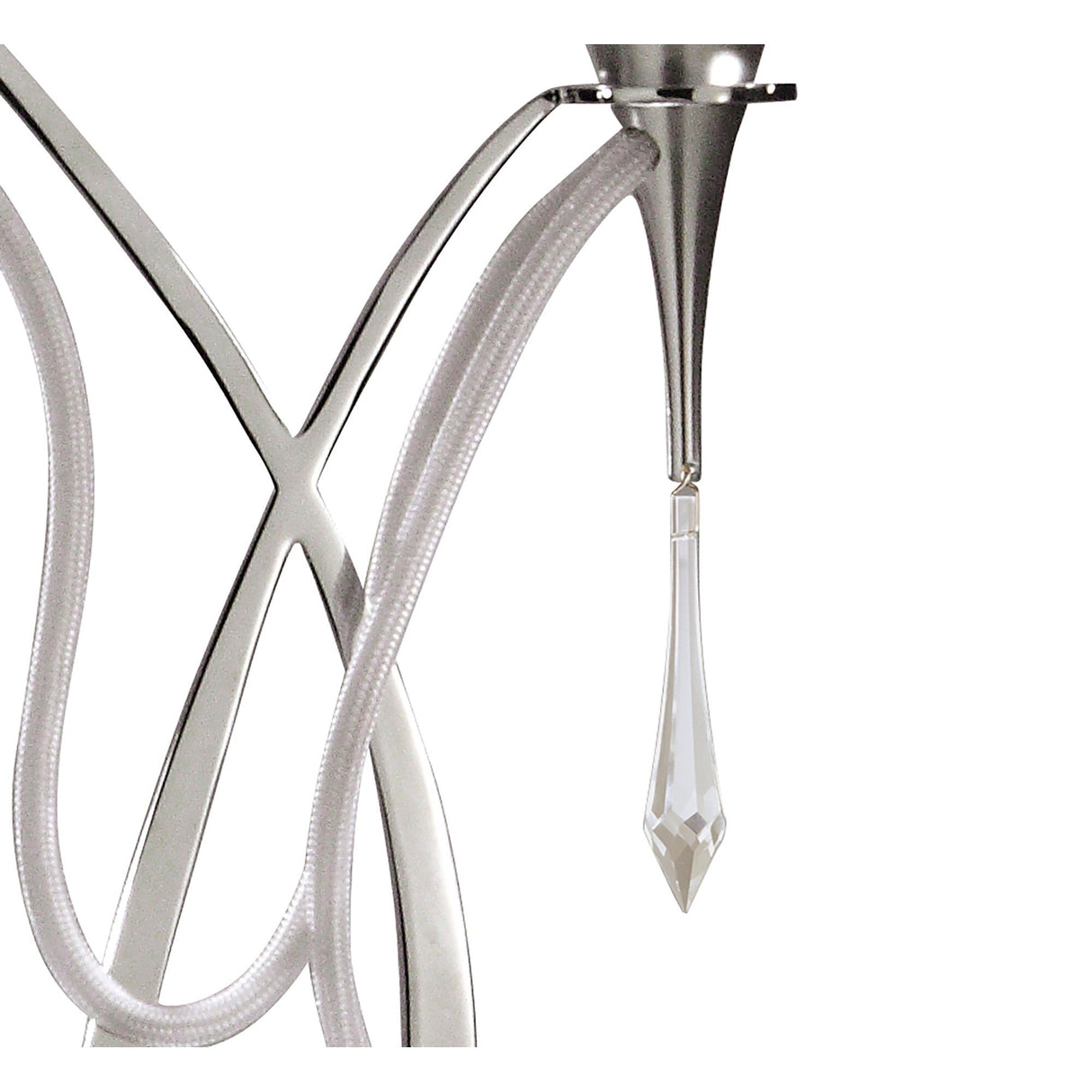 Lucca 2 Light Crystal Table Lamp - Chrome With White Shade