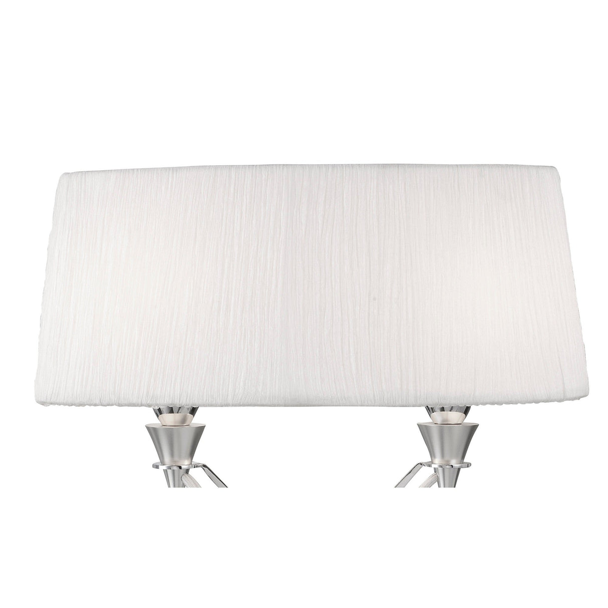 Lucca Small 2 Light Crystal Table Lamp - Chrome With White Shade