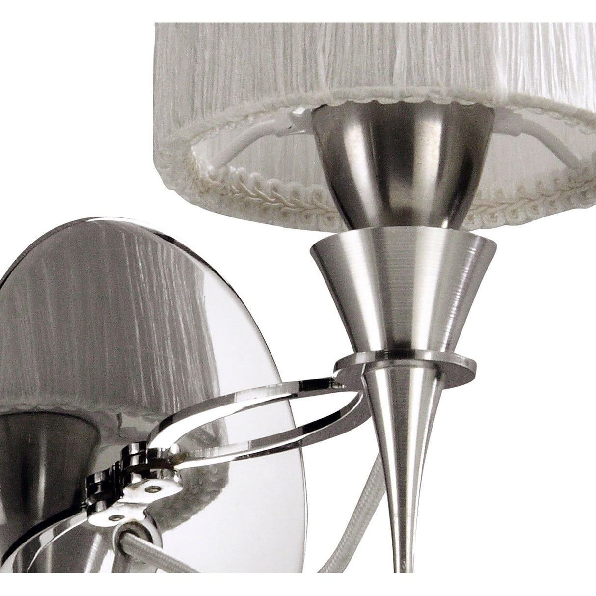Lucca 1 Light Crystal Wall Light With Switch - Chrome With White Shade