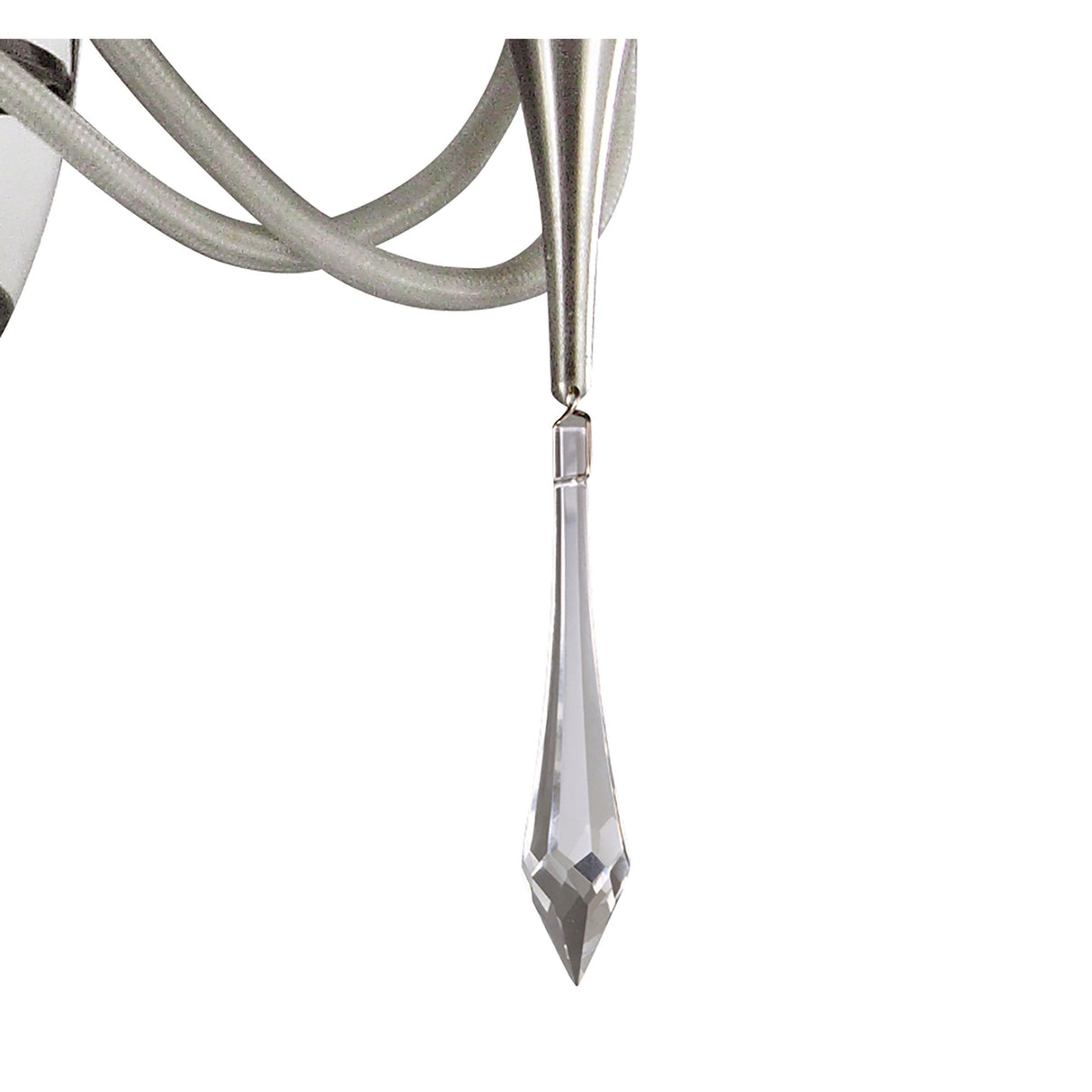 Lucca 2 Light Crystal Wall Light With Switch - Chrome With White Shades