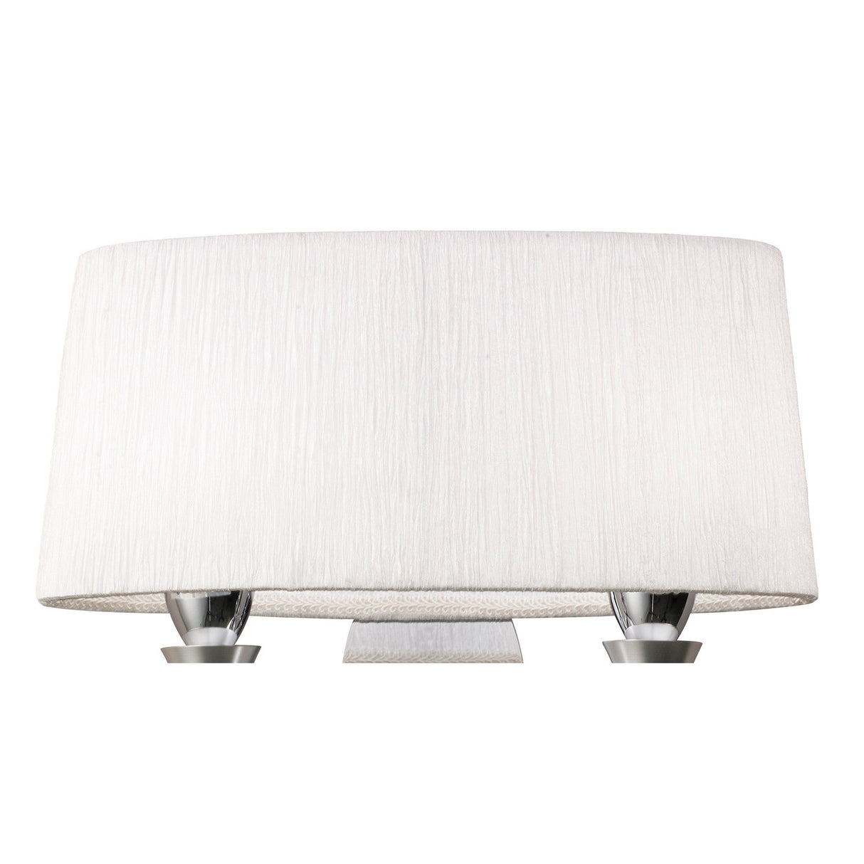 Lucca 2 Light Crystal Wall Light With Switch - Chrome With White Shade