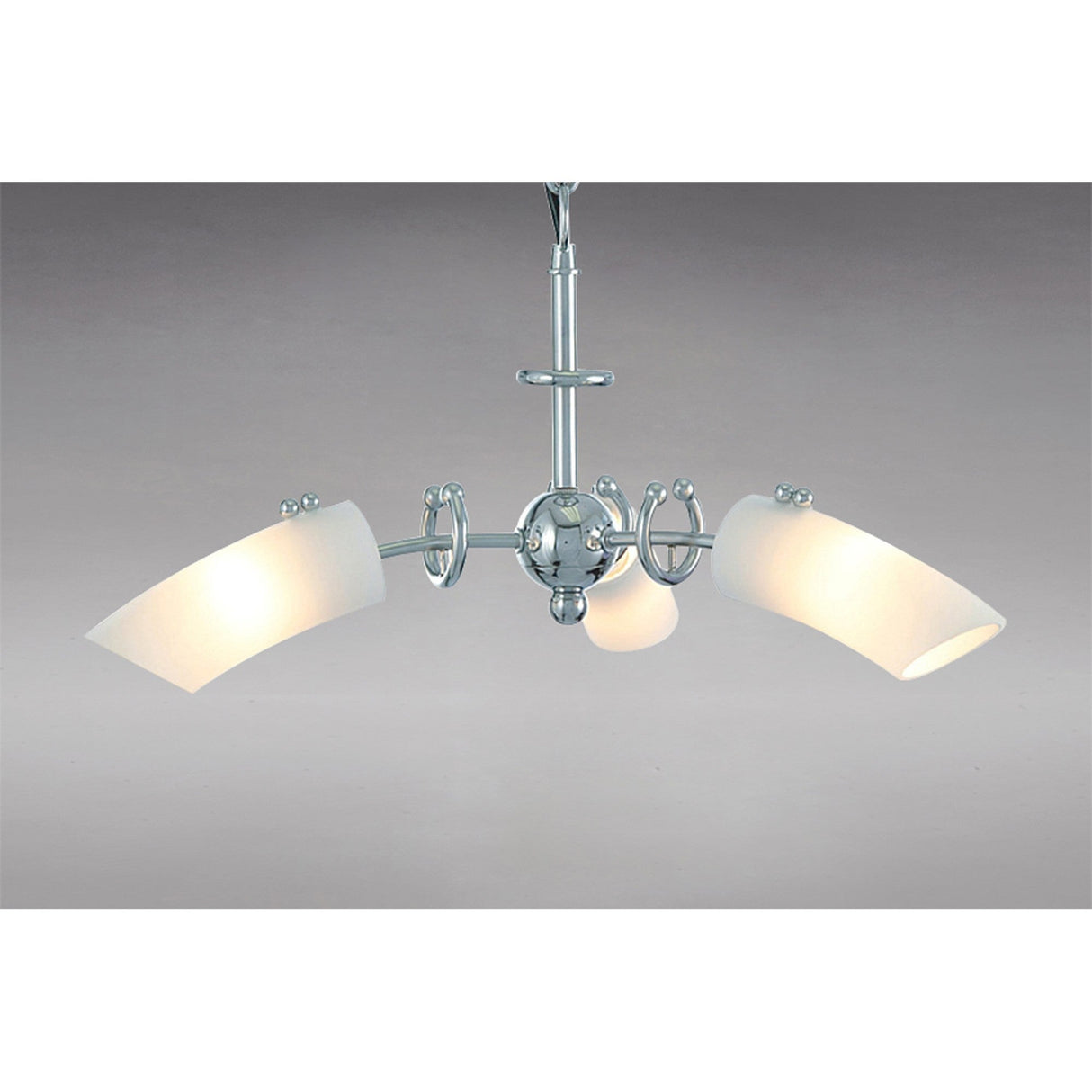 Lucia 36cm 3 Light Glass Chandelier/Semi-Flush - Chrome