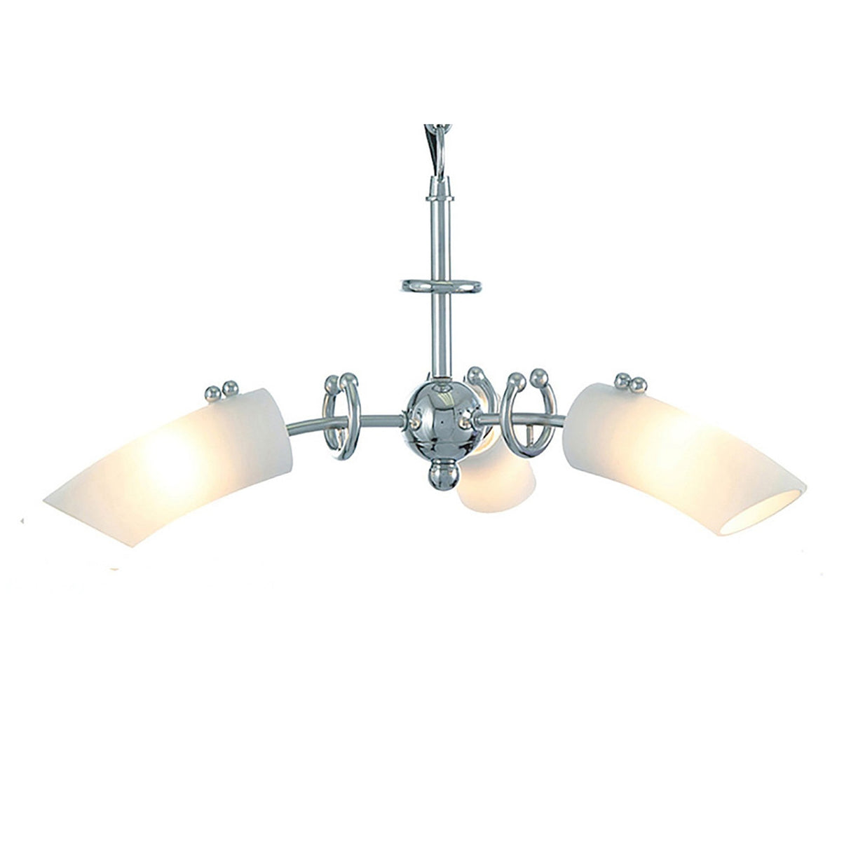 Lucia 36cm 3 Light Glass Chandelier/Semi-Flush - Chrome