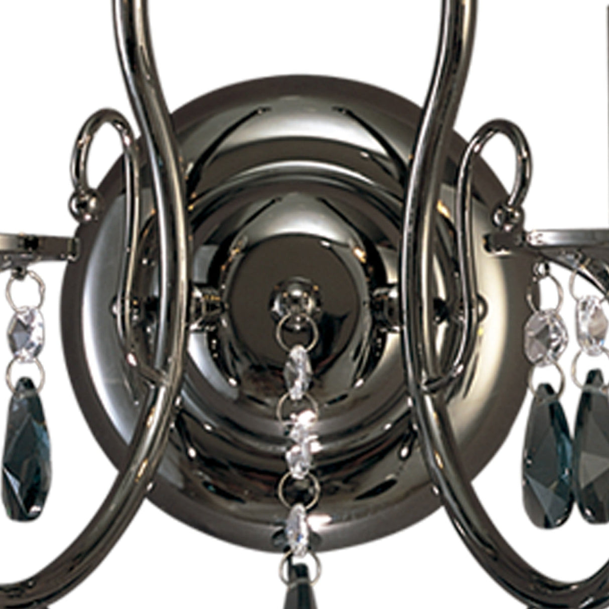 Luna 2 Light Crystal Wall Light With Switch - Black Chrome