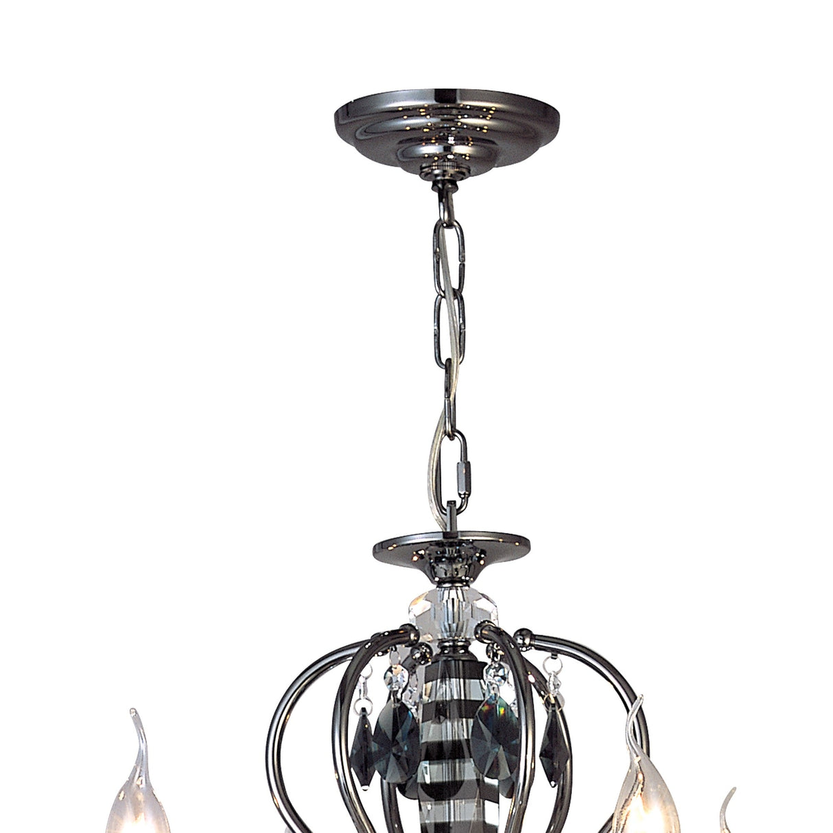 Luna 66cm 6 Light Crystal Chandelier - Black Chrome
