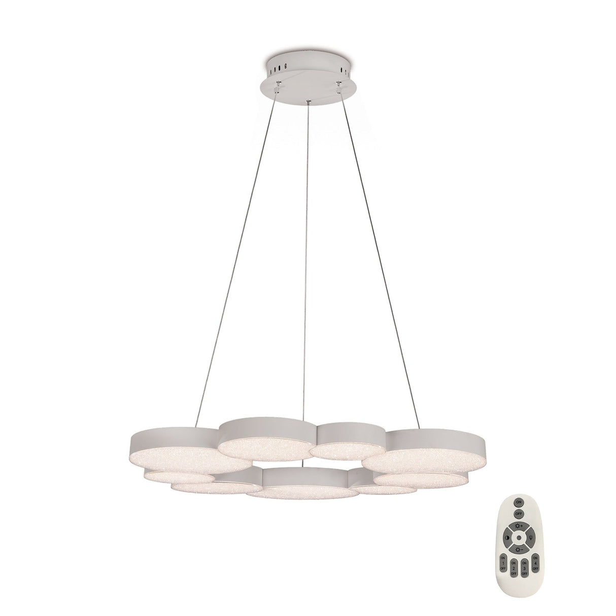 Lunas 79.5cm LED Suspension Light With RF Remote Control - White