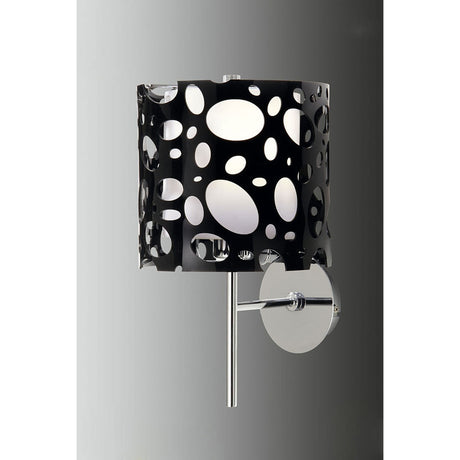 Lupin 1 Light Wall Light - Gloss Black/White
