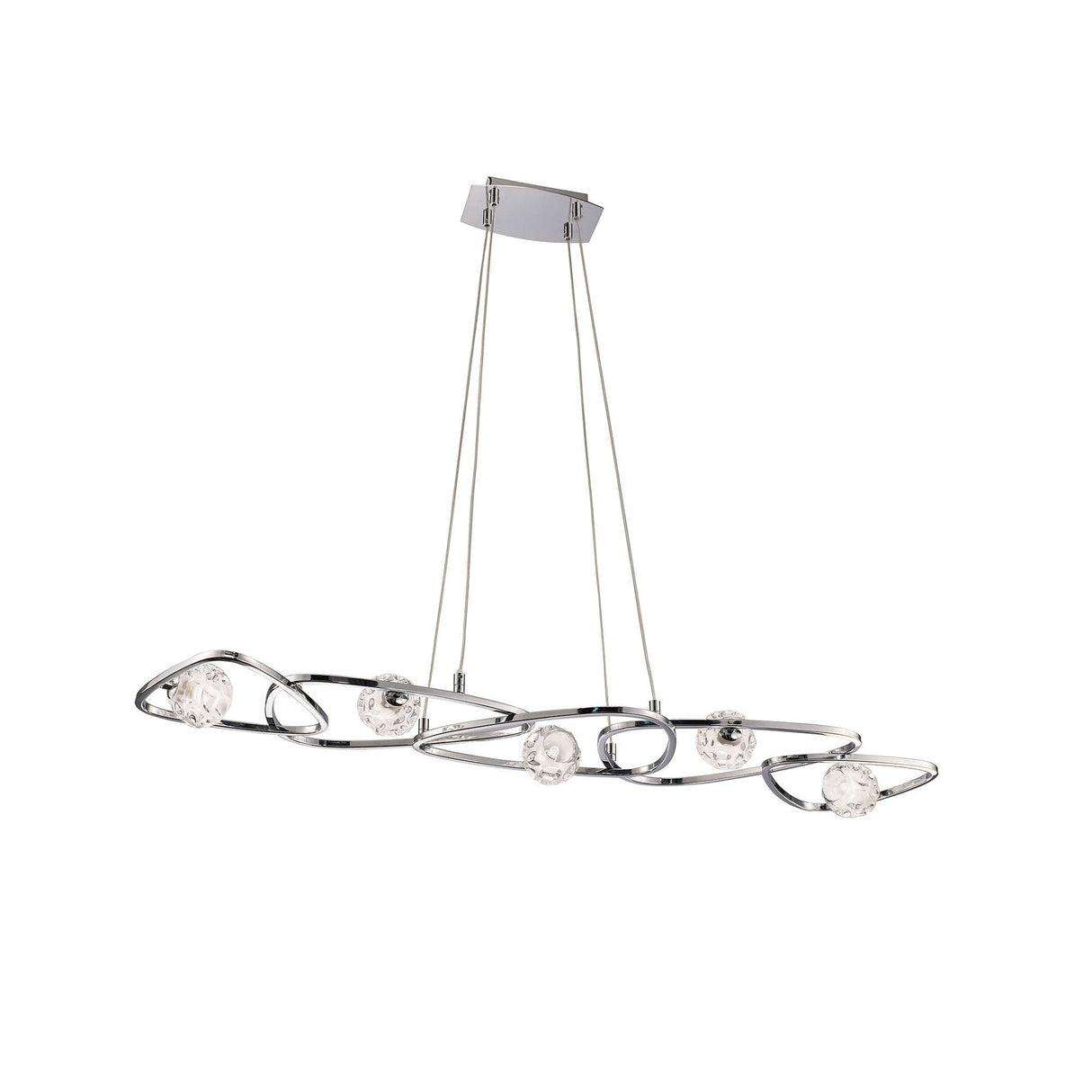 Lux 5 Light Linear Suspension Light - Polished Chrome