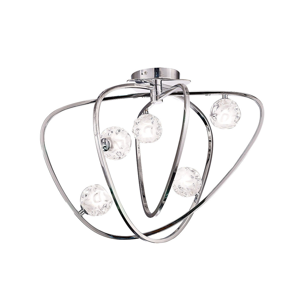 Lux 5 Light Flush Ceiling Light - Polished Chrome