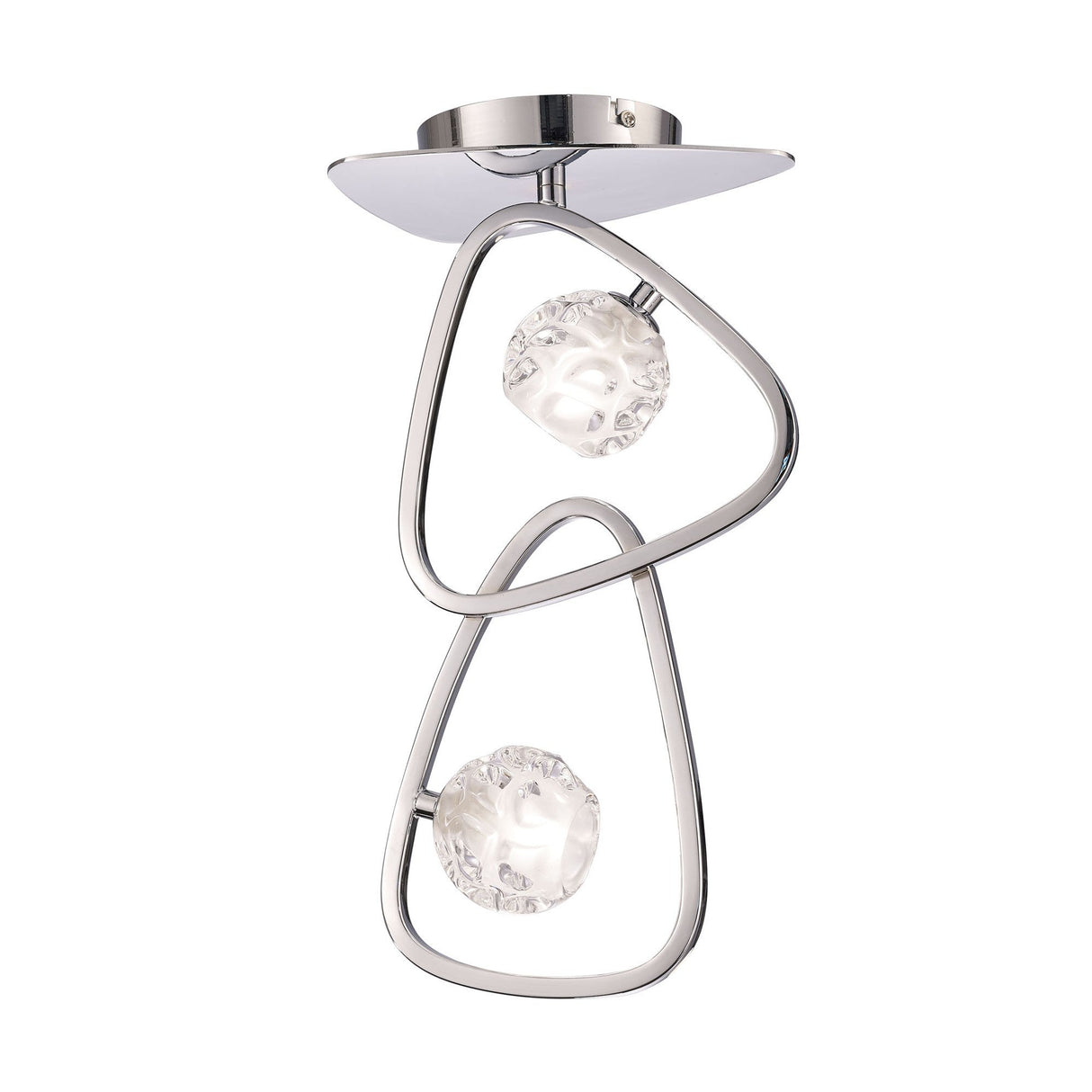 Lux 2 Light Flush Ceiling Light - Polished Chrome