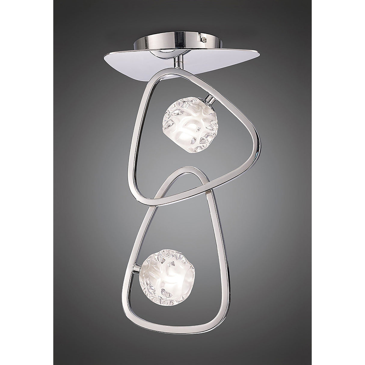 Lux 2 Light Flush Ceiling Light - Polished Chrome