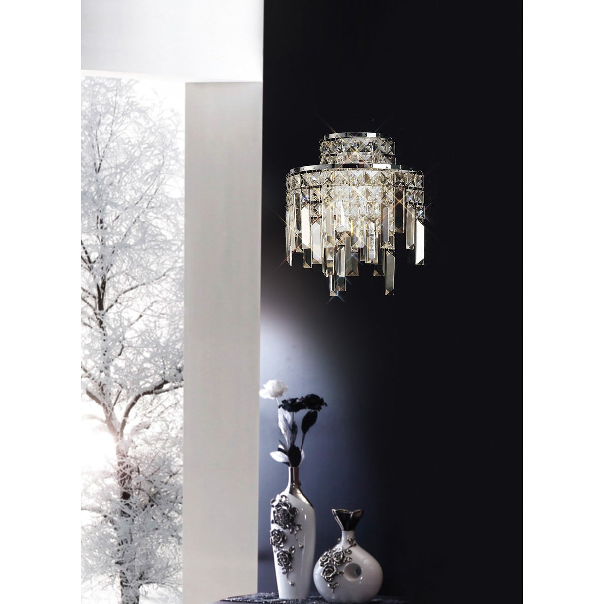 Maddison 2 Light Crystal Wall Light - Polished Chrome
