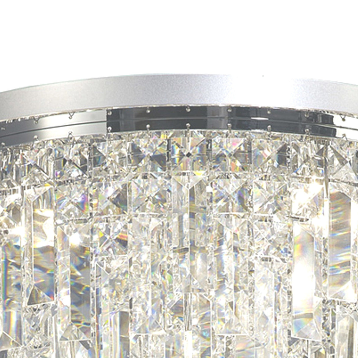 Maddison 6 Light Round Crystal Flush Ceiling Light - Polished Chrome