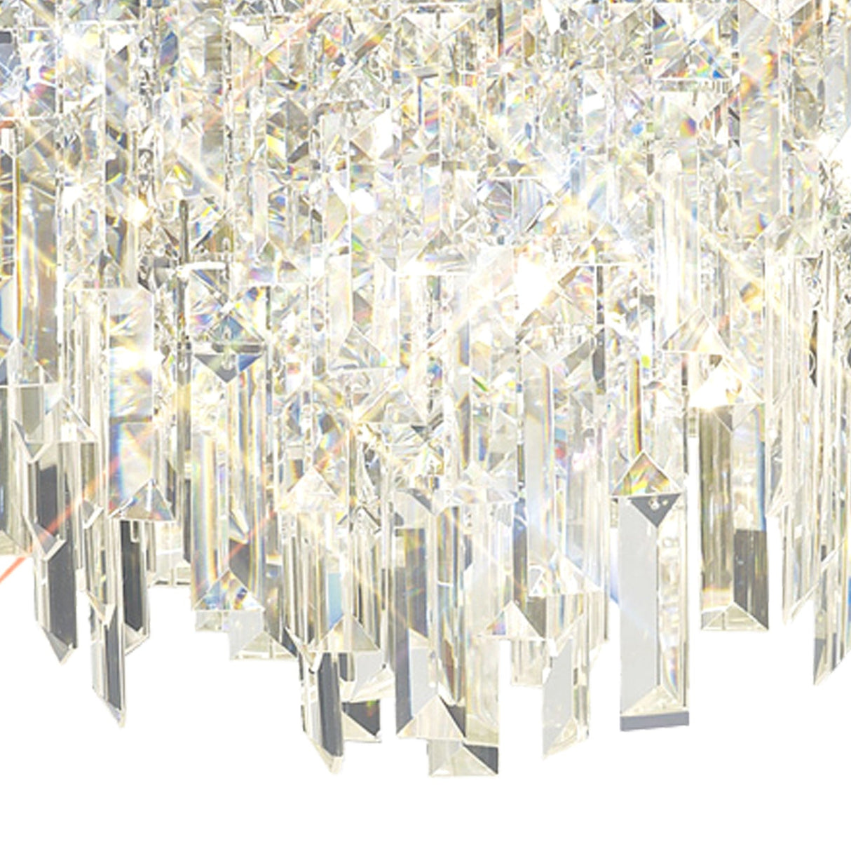 Maddison 6 Light Square Crystal Flush Ceiling Light - Polished Chrome