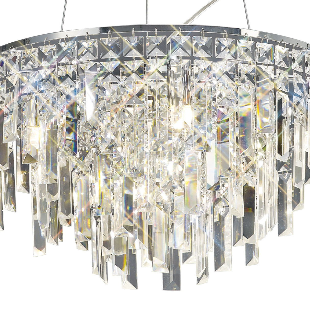 Maddison 42cm Round 6 Light Crystal Chandelier - Polished Chrome