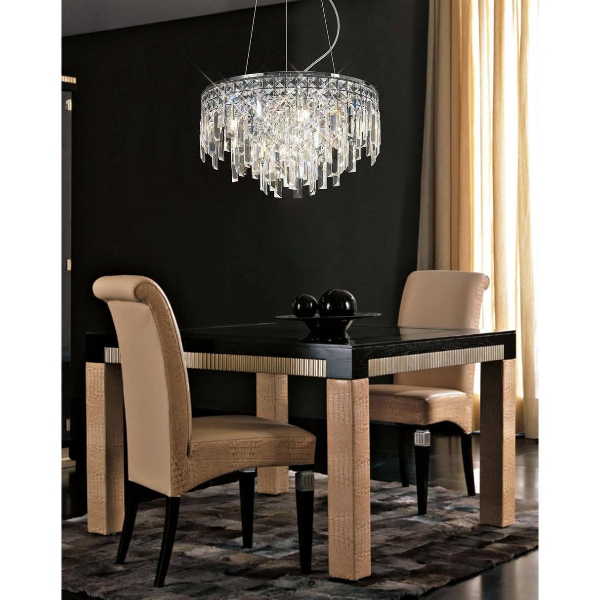 Maddison 42cm Round 6 Light Crystal Chandelier - Polished Chrome