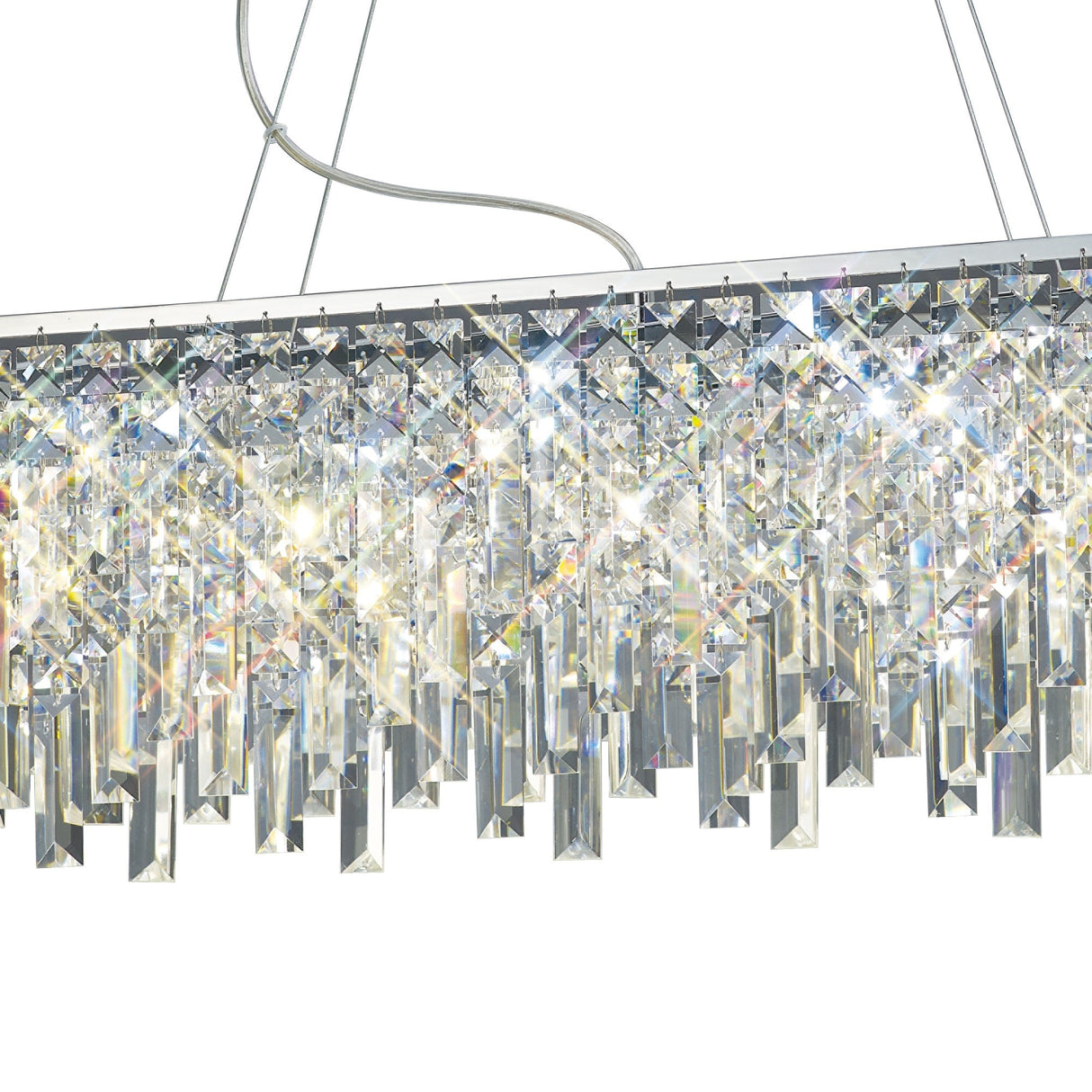 Maddison 6 Light Crystal Linear Suspension Light - Chrome
