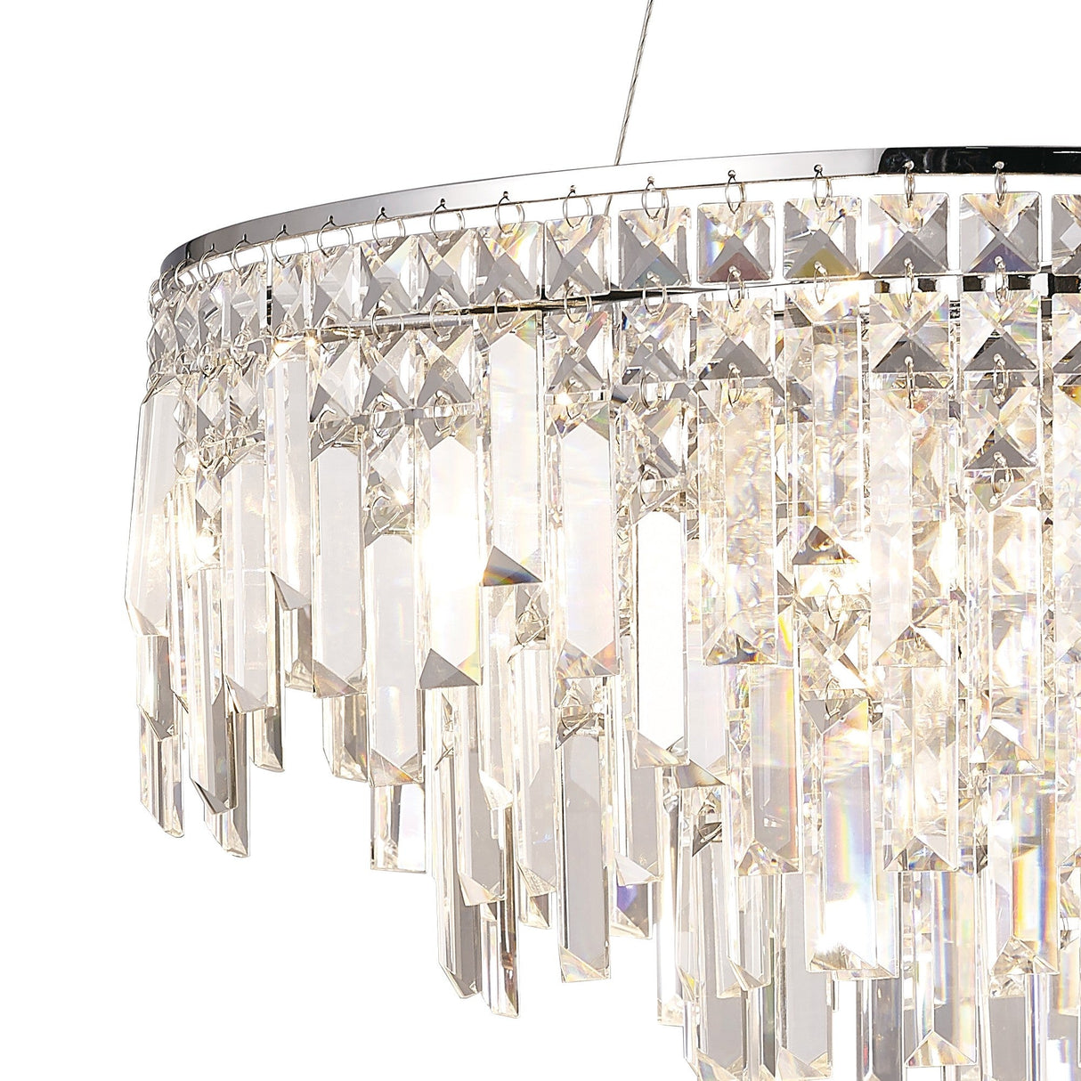 Maddison 60cm Round 8 Light Crystal Chandelier - Polished Chrome