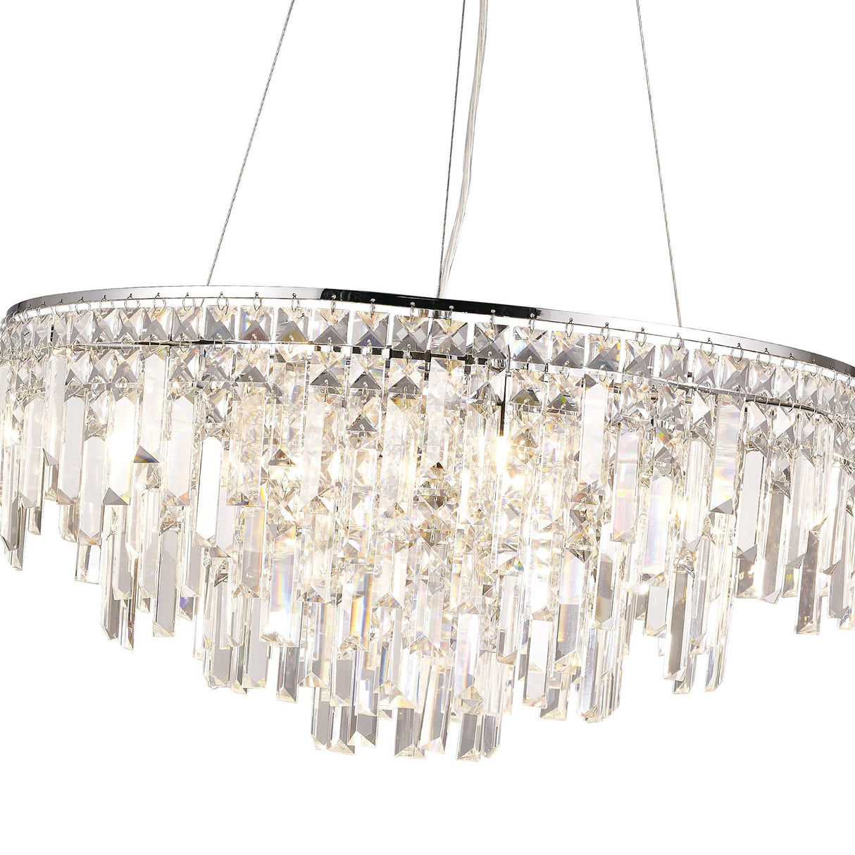 Maddison 60cm Round 8 Light Crystal Chandelier - Polished Chrome