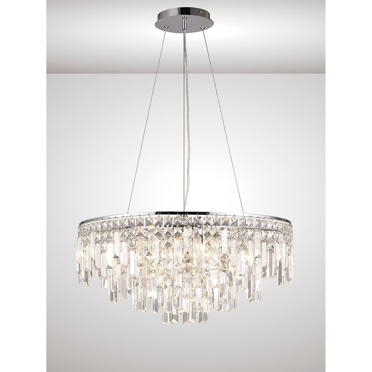 Maddison 60cm Round 8 Light Crystal Chandelier - Polished Chrome