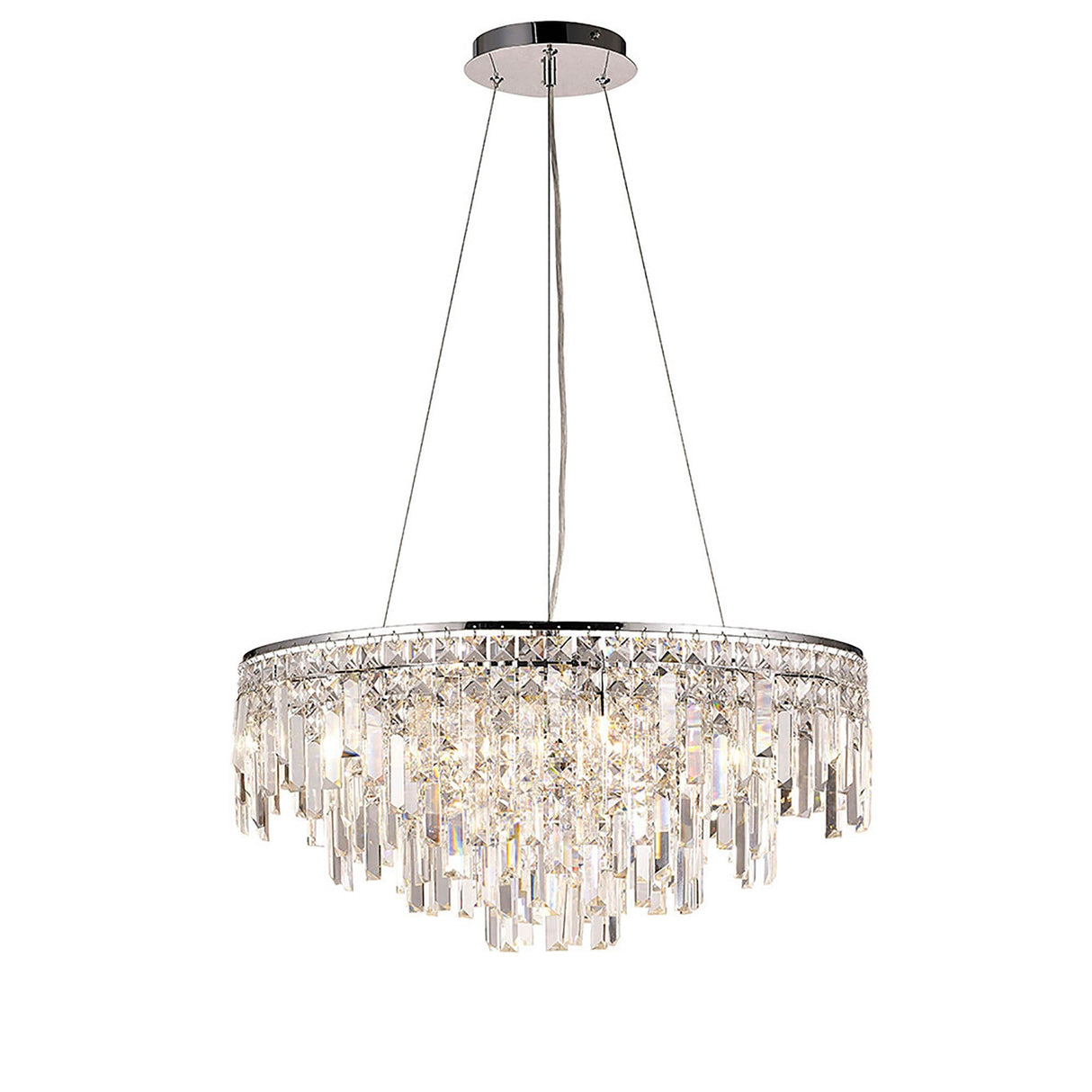Maddison 60cm Round 8 Light Crystal Chandelier - Polished Chrome