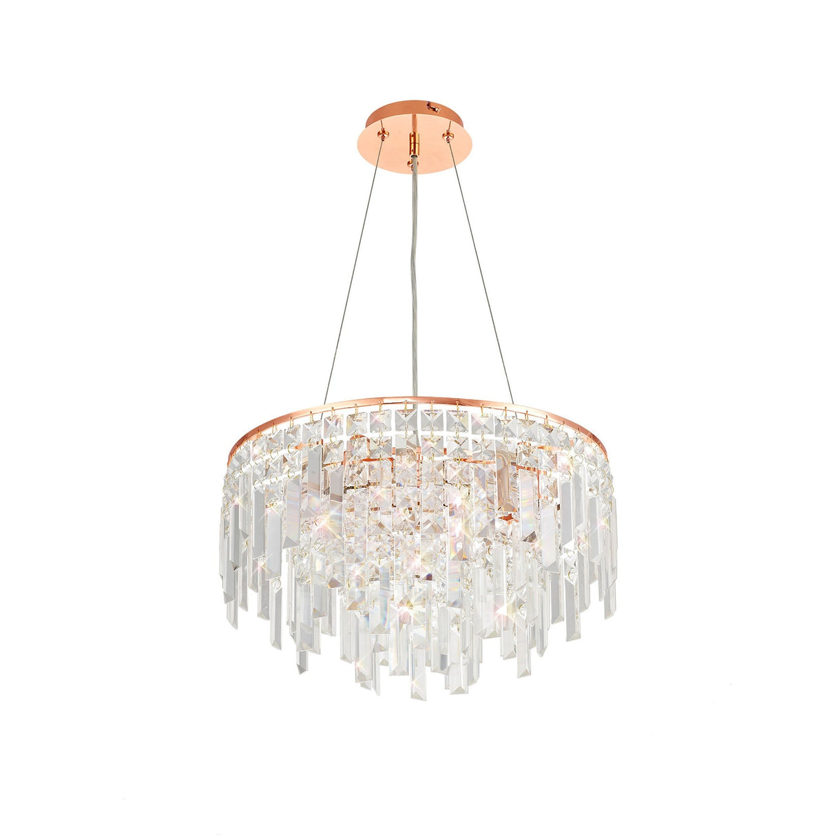 Maddison 42cm Round 6 Light Crystal Chandelier - Rose Gold