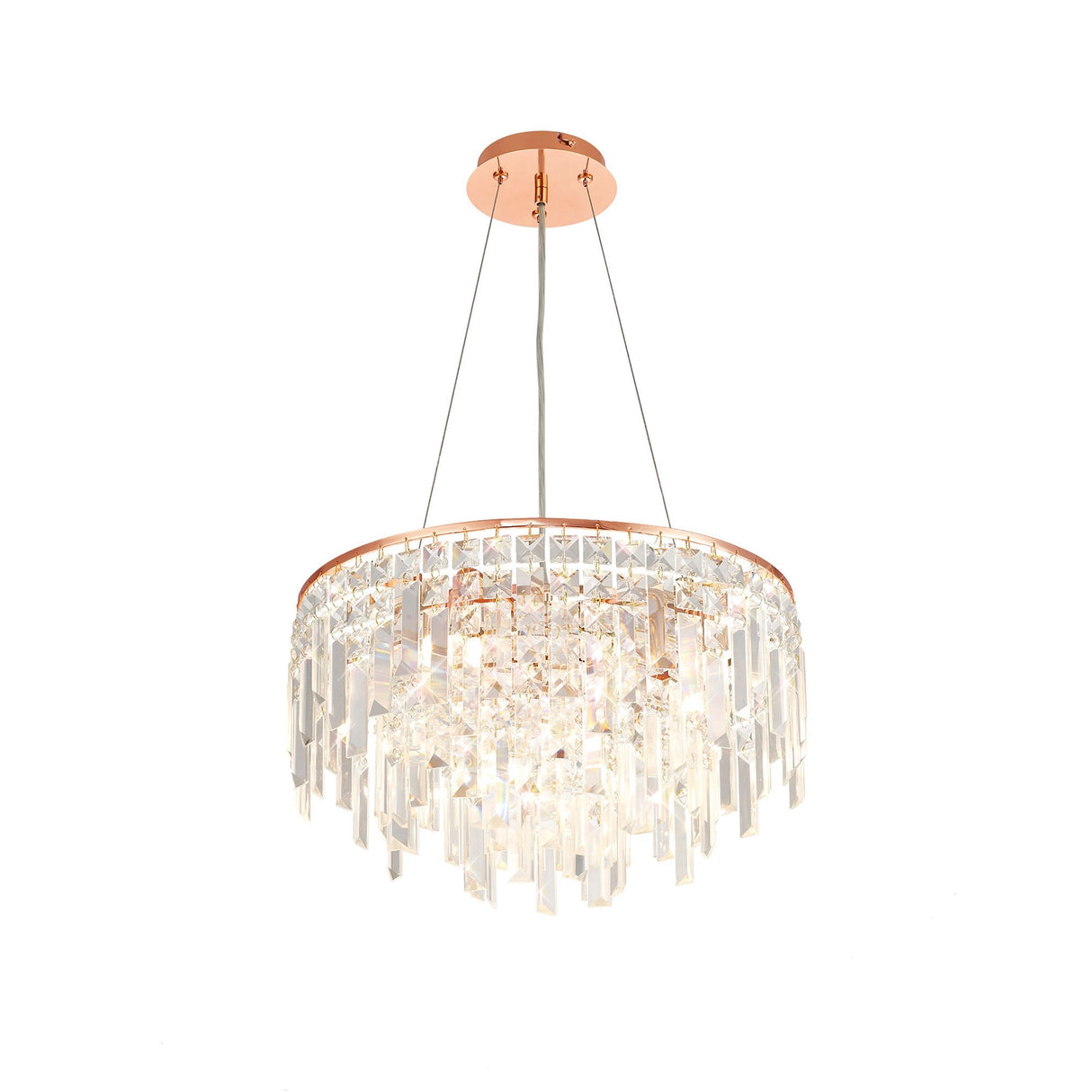 Maddison 42cm Round 6 Light Crystal Chandelier - Rose Gold