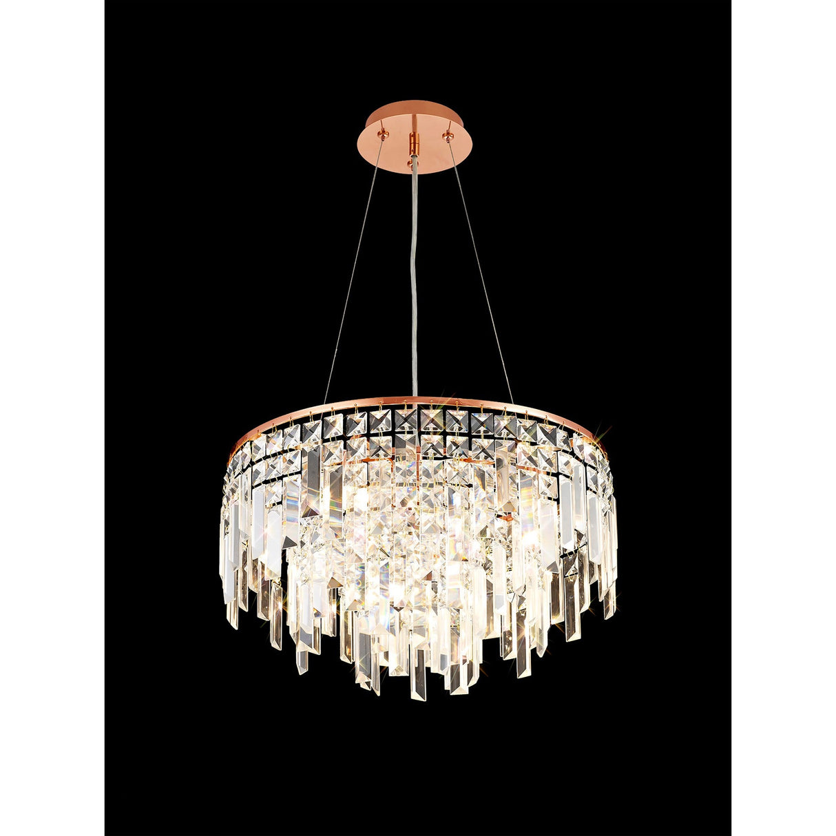 Maddison 42cm Round 6 Light Crystal Chandelier - Rose Gold