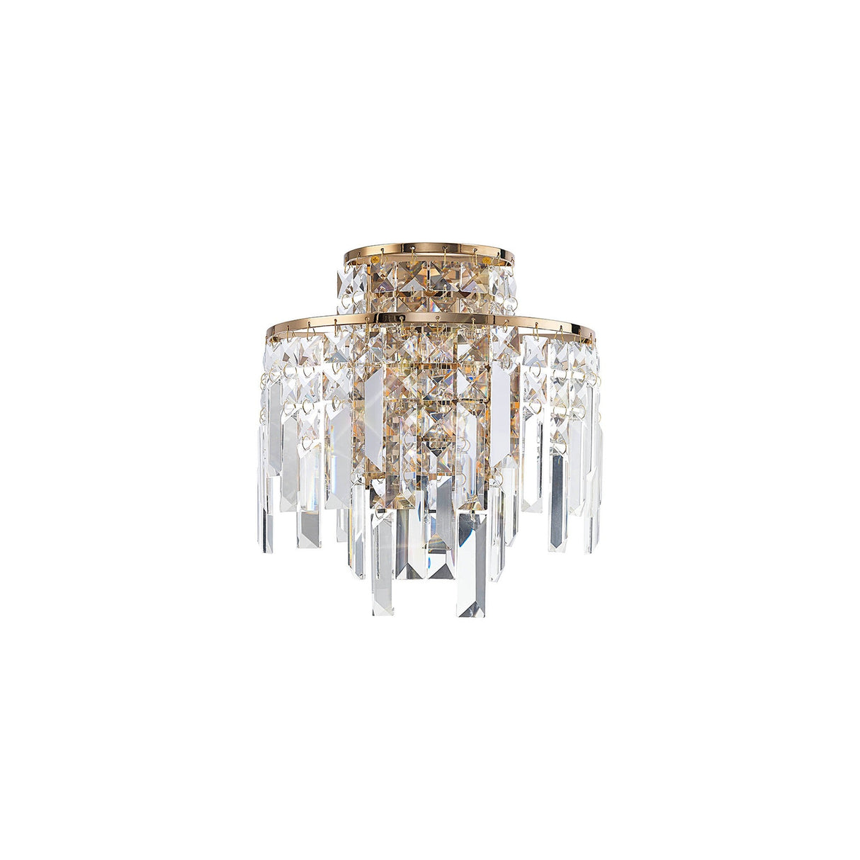 Maddison 2 Light Crystal Wall Light - French Gold