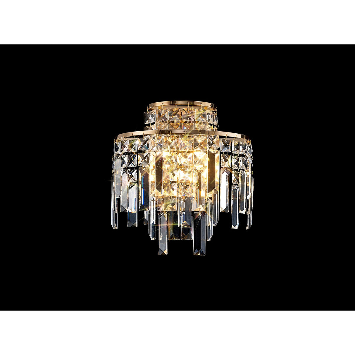 Maddison 2 Light Crystal Wall Light - French Gold